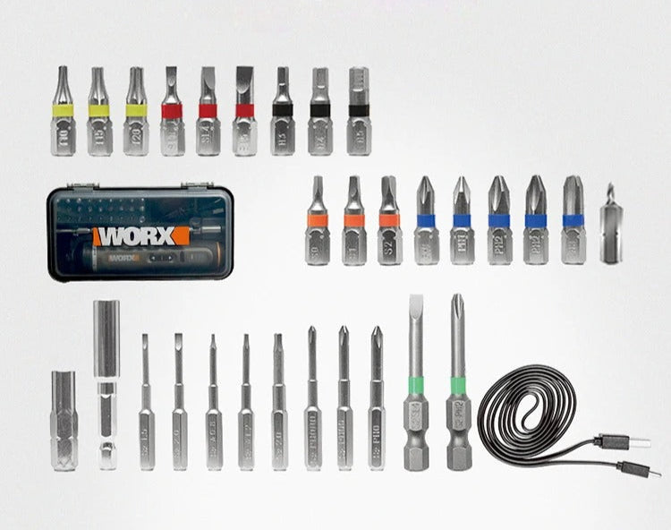 "Worx WX242 4V Cordless Smart Screwdriver Set – Portable Mini Electric Drill for Home Repair"